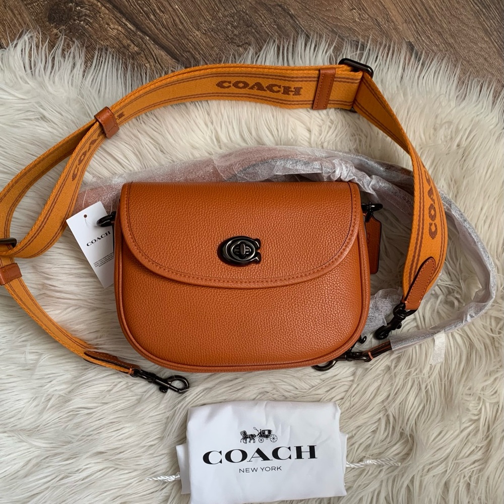 Coach Willow Saddle Bag With Leather And Web Straps - Picture 8 of 17
